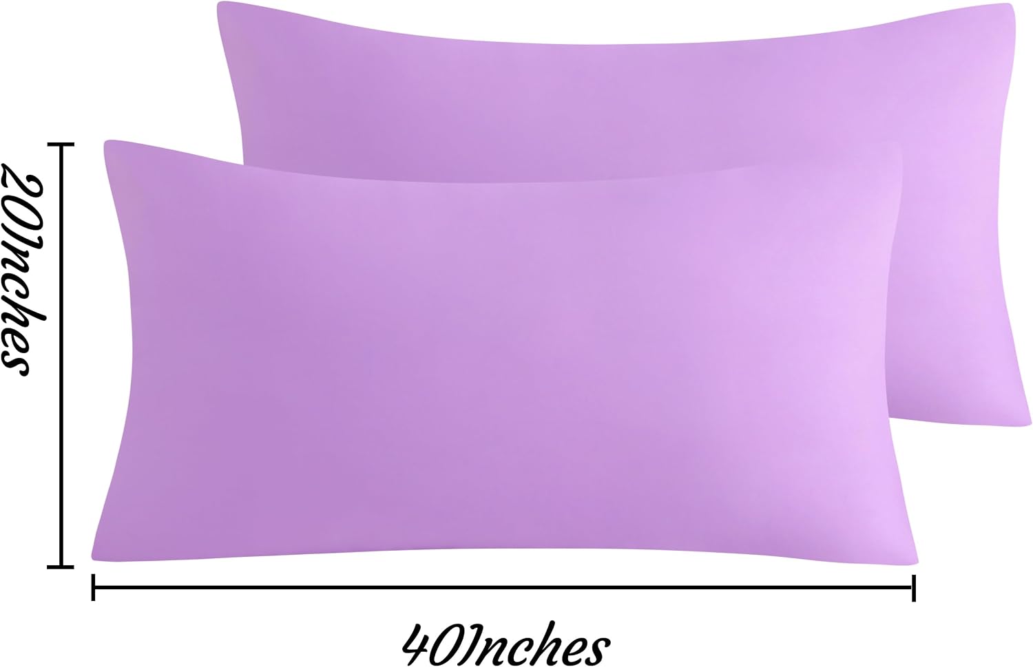 Ntbay King Pillow Cases Set of 2, 2 Pack Brushed Microfiber 20x40 Pillow Cases, Soft, Wrinkle, Fade, Stain Resistant Light Purple Pillow Ca…