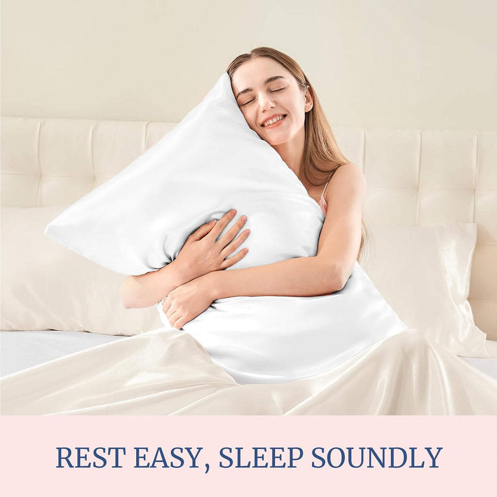 Bedelite Satin Pillowcase for Hair and Skin, Super Soft and Cooling Similar to Silk Pillow Cases 2 Pack with Envelope Closure, Gift for Wom…