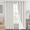H.VERSAILTEX Ivory Blackout Curtains for Bedroom, Linen Blackout Curtains 108 Inches Long 100% Blackout Thermal Insulated Textured…