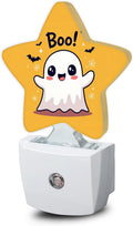 Snowmolle Cute Ghost Nightlight, Halloween Bat Star Night Lights Plug into Wall Decorations for Bedroom Bathroom, Dusk to Dawn Sensor Kitchen…