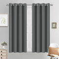 Yakamok Room Darkening Dark Gray Blackout Curtains Thermal Insulated Grommet Curtain Panels for Bedroom, 52W x 54L, Dark Grey, 2 Panels