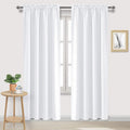 DWCN White Curtains for Living Room Thermal Insulated, 50% Light Blocking Curtains for Bedroom, Dining Room Window, W 52x L 95 Inch, Set…