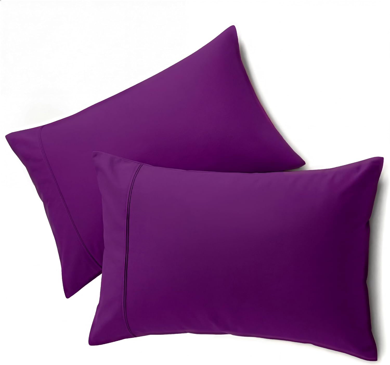 Queensbay Standard Pillow Cases Set of 2, Microfiber Cooling Pillowcases, Soft Breathable Envelope Closure Pillow Covers, Wrinkle Free Easy…