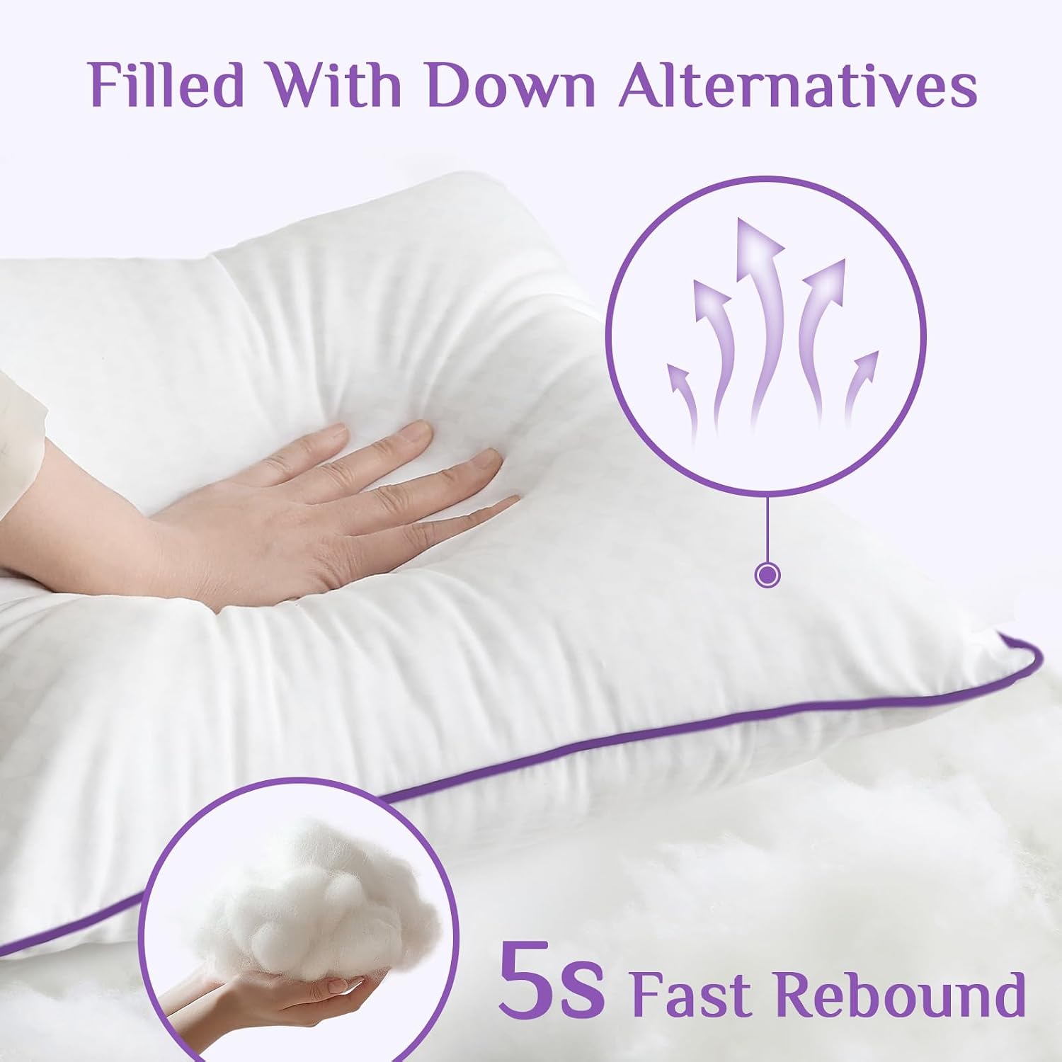 Jollyvogue Euro Size Pillows Set of 2, 26'' x 26'' Cooling Bed Throw Pillows with Super Soft Down Alternative Fill, Luxury Fluffy Hotel Qua…