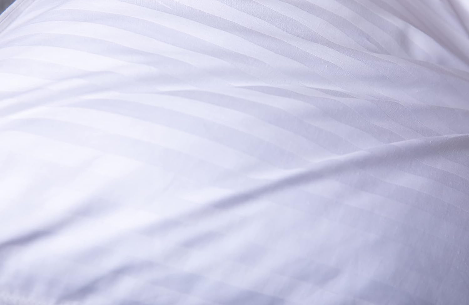 Standard Goose Down Feather Hotel Collection Bed Pillows for Sleeping One Pillow for Back, Stomach or Side Sleepers Stripe White Color