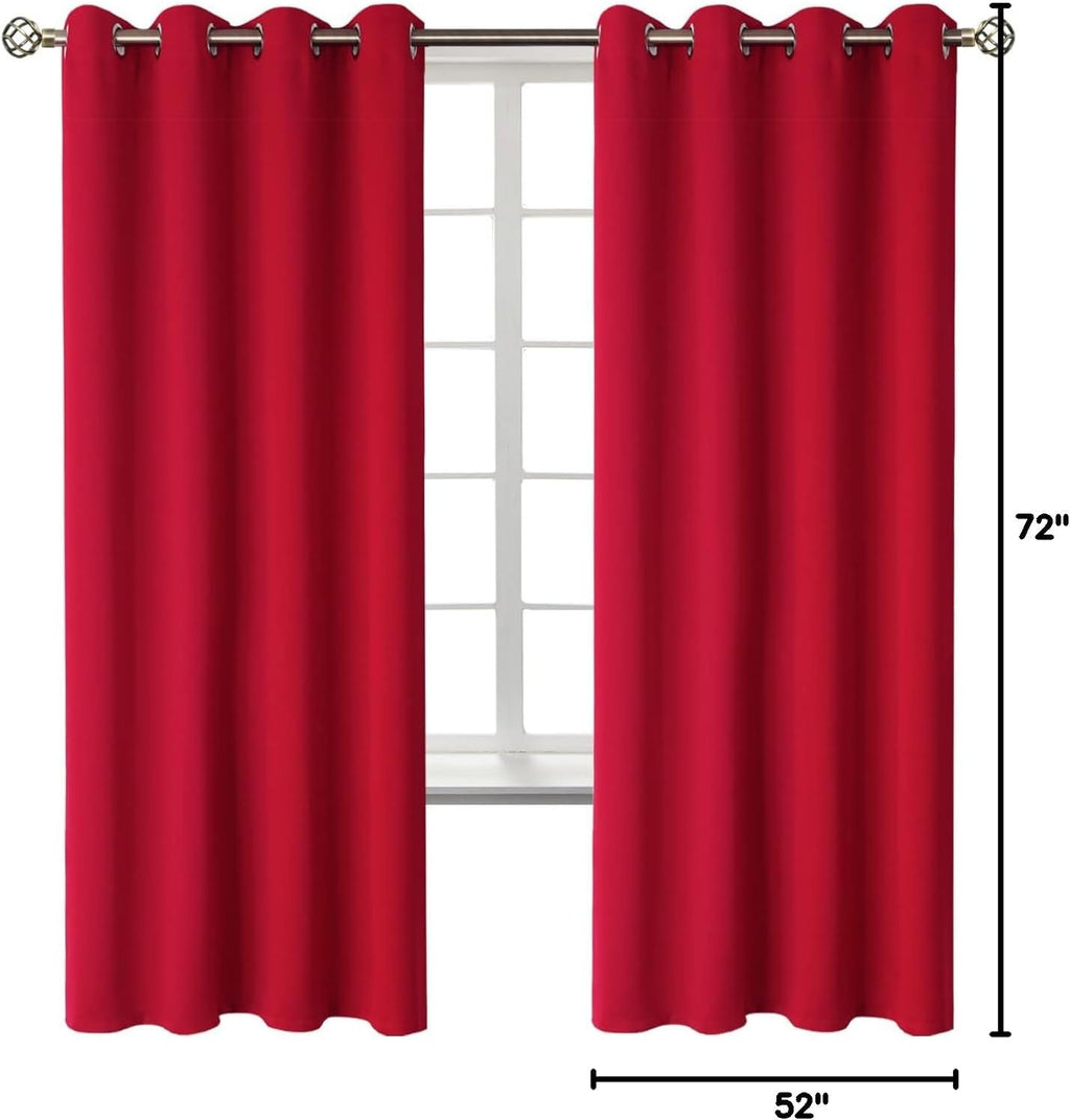 BGment Room Darkening Curtains 72 Inches Long - Grommet Thermal Insulated Drapes Window Treatment Curtains for Bedroom, 2 Panels, 52 x 72 I…