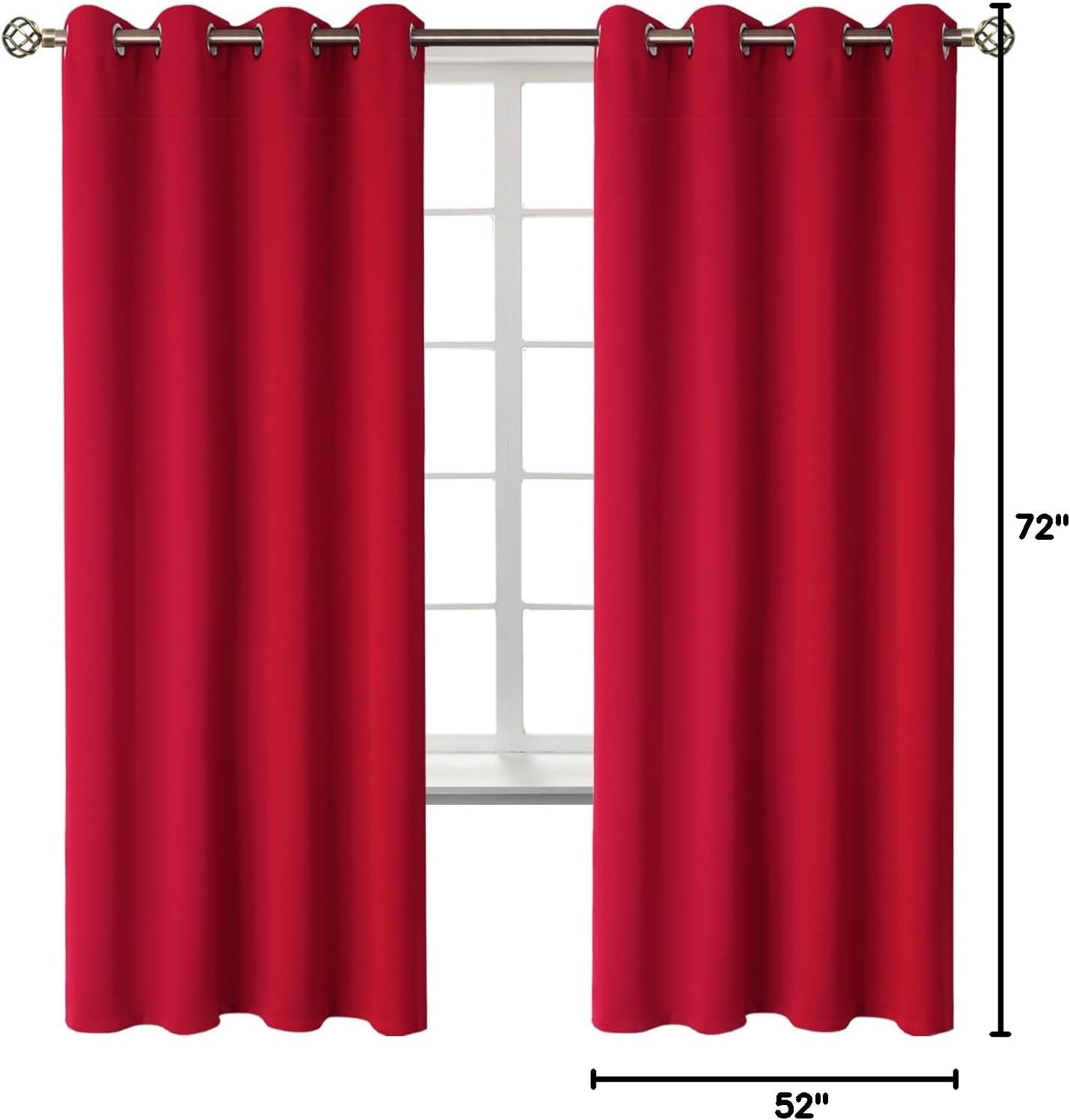 BGment Room Darkening Curtains 72 Inches Long - Grommet Thermal Insulated Drapes Window Treatment Curtains for Bedroom, 2 Panels, 52 x 72 I…