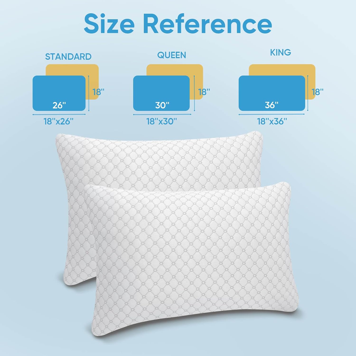 OAISZ Shredded Memory Foam Pillow, Queen Size Cooling Adjustable Firm Bed Pillow for Sleeping, Washable Removable Cover, Ideal for Side…