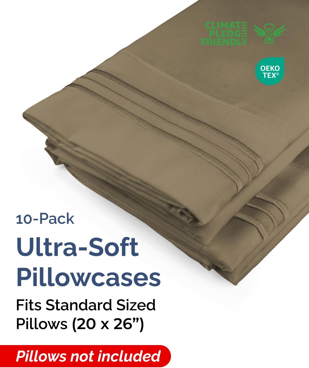 Standard Pillow Cases Set of 10 - Ultra Soft Hotel Quality Pillowcase Covers - Comfy, Cozy & Wrinkle Free - Shrink, Stain & Fade…