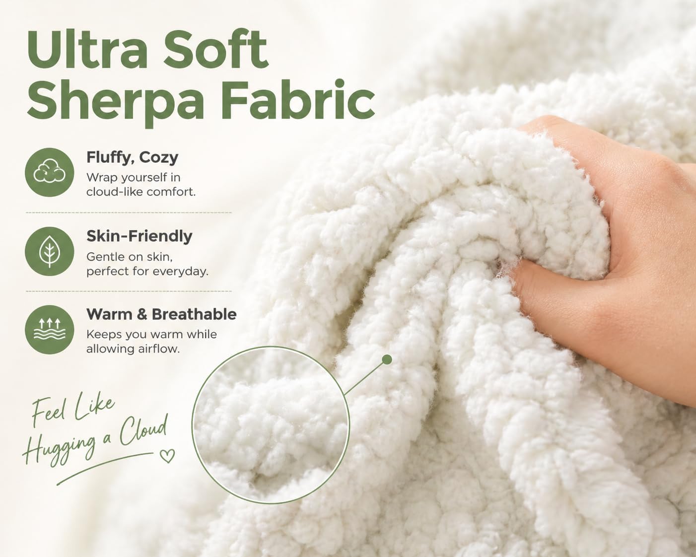 Reafort Sherpa Body Pillow Cover 21" x 54", Plush Fleece Long Body Pillowcase with Zipper Closure, Ultra Soft Fluffy Cozy Decorative…