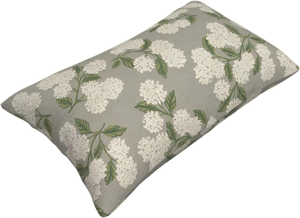 Grey Spring Pillow Covers 12x20 Inch 2 Pcs Gray Green Hydrangea Flower Decor Throw Pillows Vintage Floral Seasonal Summer Outdoor…