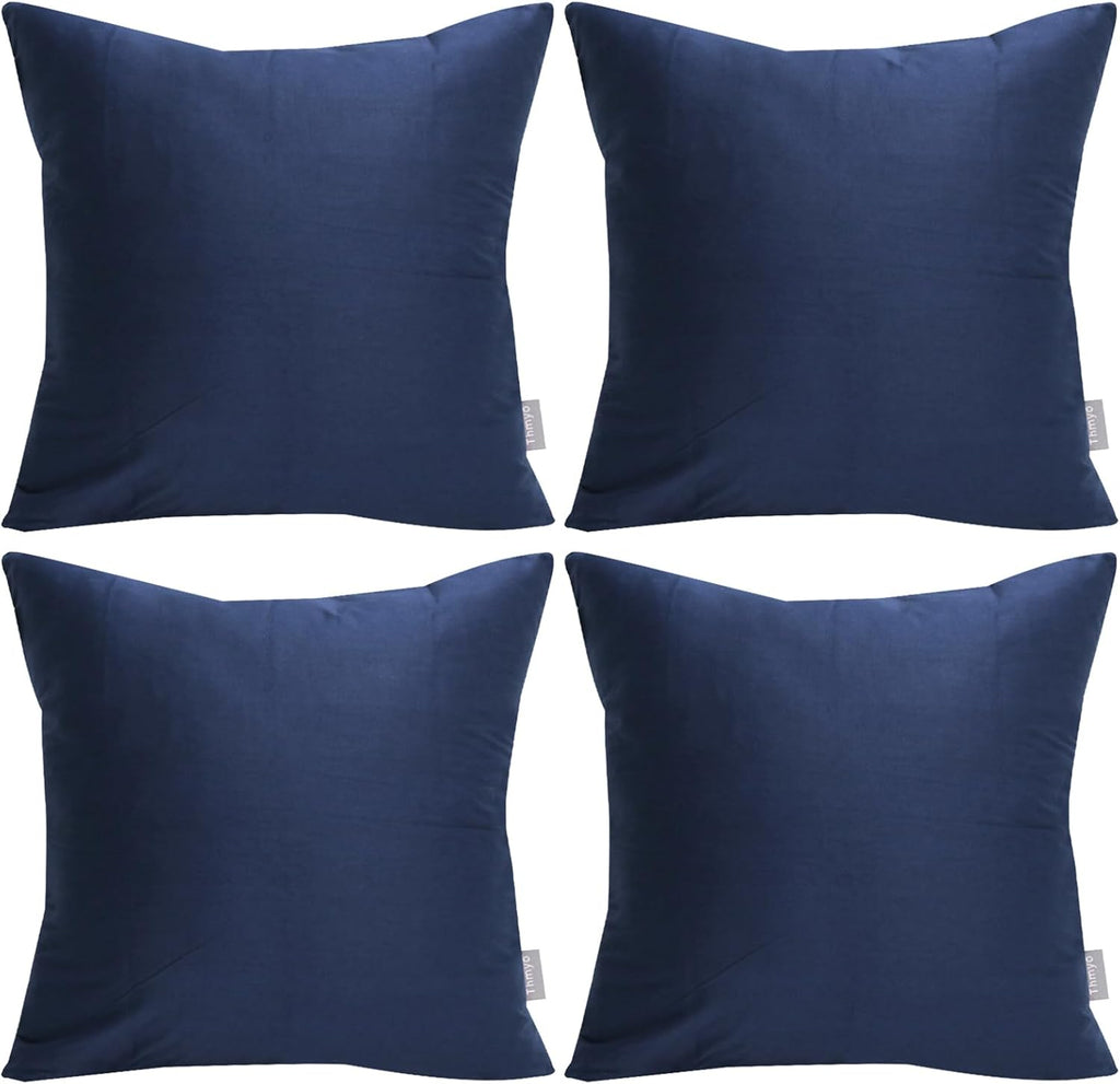 Thmyo 4-Pack 100% Cotton Comfortable Solid Decorative Throw Pillow Case Square Cushion Cover Pillowcase Sublimation Blank Pillow Covers Chr…