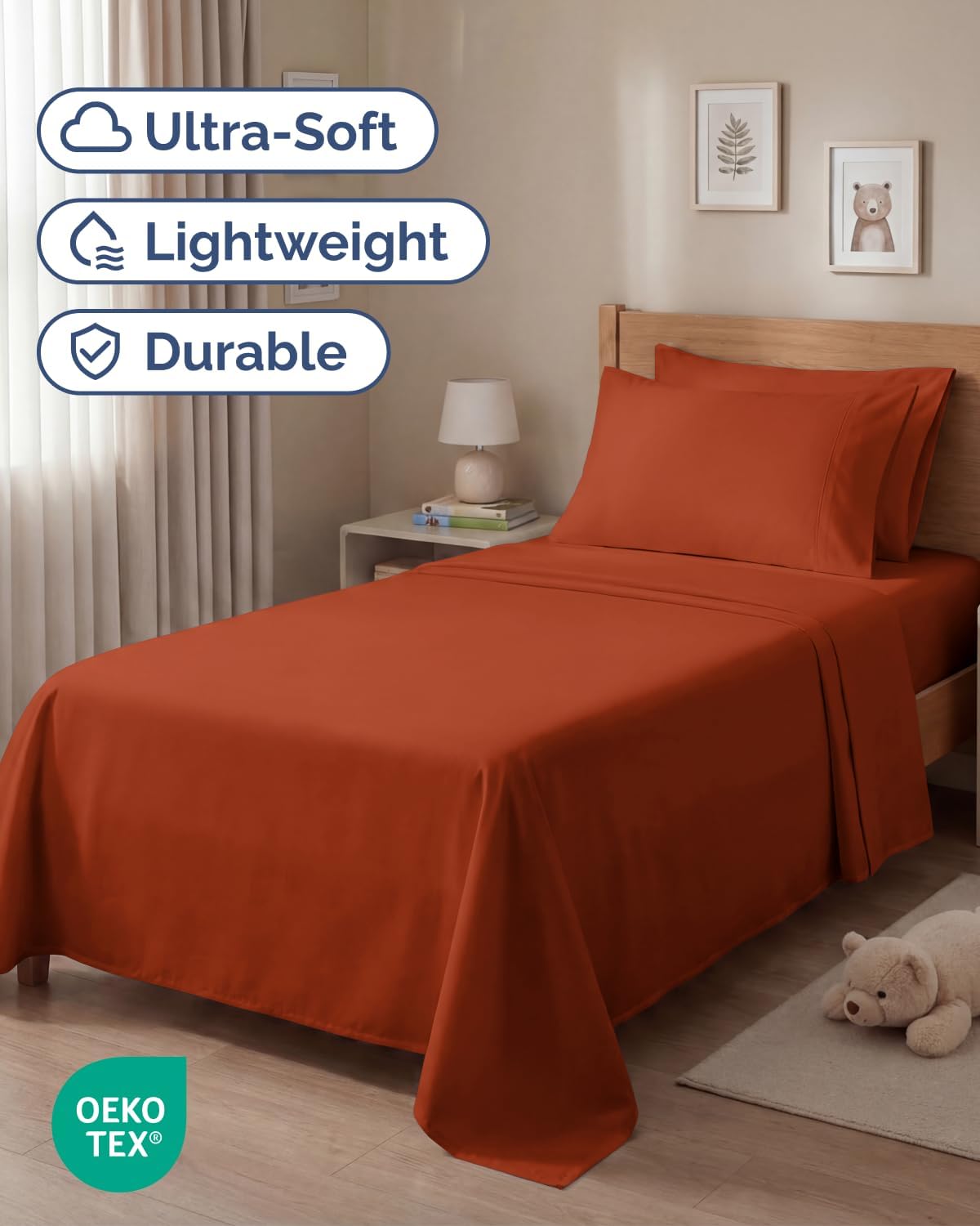 Twin 4 Piece Sheet Set - Comfy, Breathable & Cooling - Hotel Luxury Bedding for Women, Men, Kids, Teens & Children - 1 Flat & 1 Fitted…