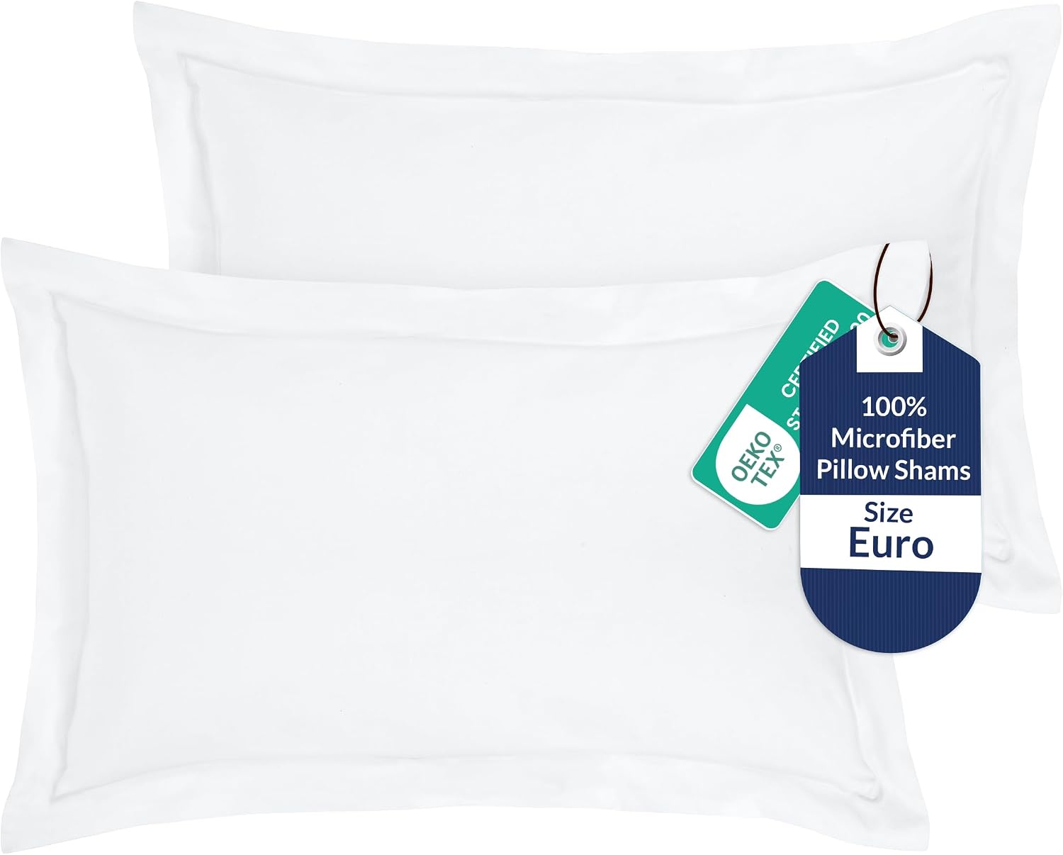 Royalelinens Royale Linens Pillow Shams 2 Pack Euro Size 26x26 Inch - Brushed 1800 Microfiber - Bed Pillow Shams, Wrinkle Resistant Super S…