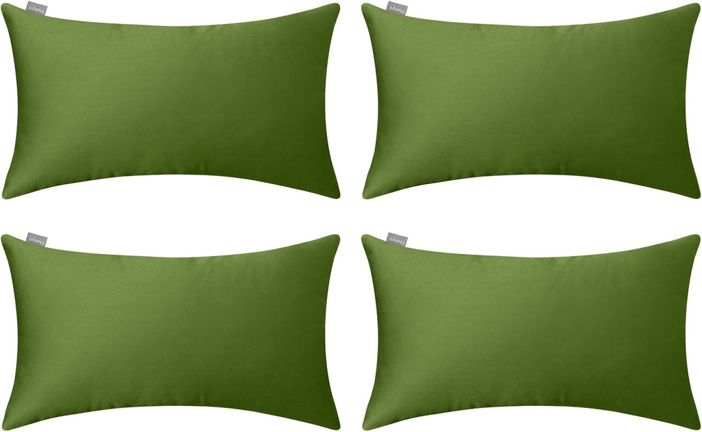 Thmyo 4-Pack 100% Cotton Lumbar Comfortable Solid Decorative Throw Pillow Case, Rectangle Cushion Cover Pillowcase Sublimation Blank Pillow…