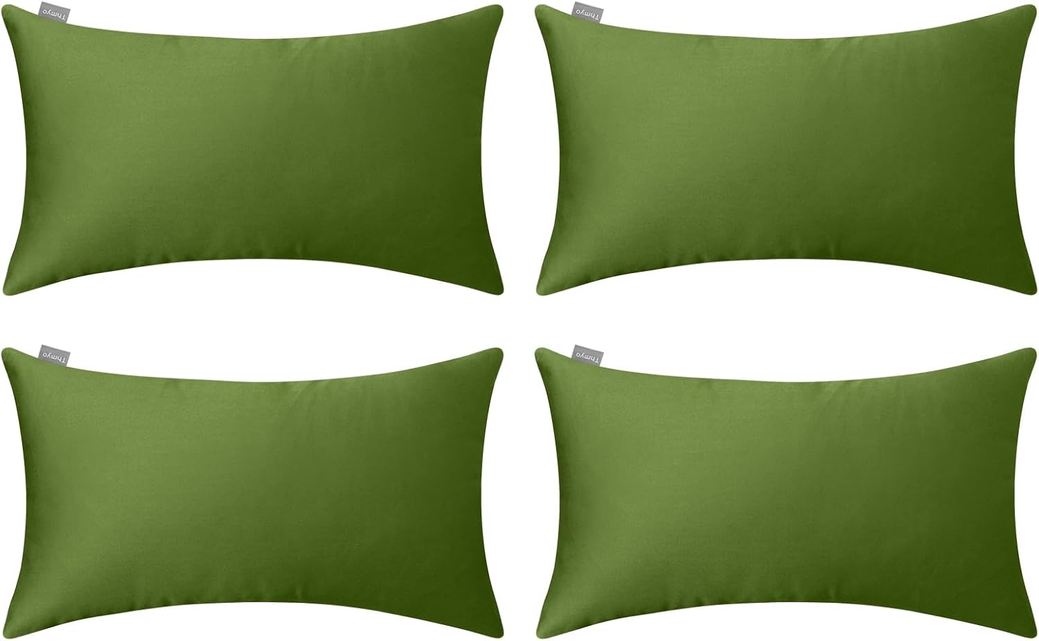Thmyo 4-Pack 100% Cotton Lumbar Comfortable Solid Decorative Throw Pillow Case, Rectangle Cushion Cover Pillowcase Sublimation Blank Pillow…