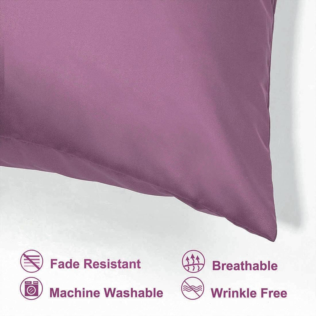 uxcell King Satin Pillowcase with Zipper, Super Soft and Luxury, Silky Pillow Cases Covers Set of 2, 21"x37", Mauve