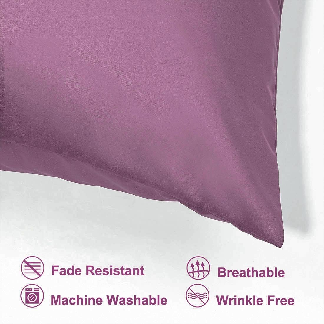 uxcell King Satin Pillowcase with Zipper, Super Soft and Luxury, Silky Pillow Cases Covers Set of 2, 21"x37", Mauve