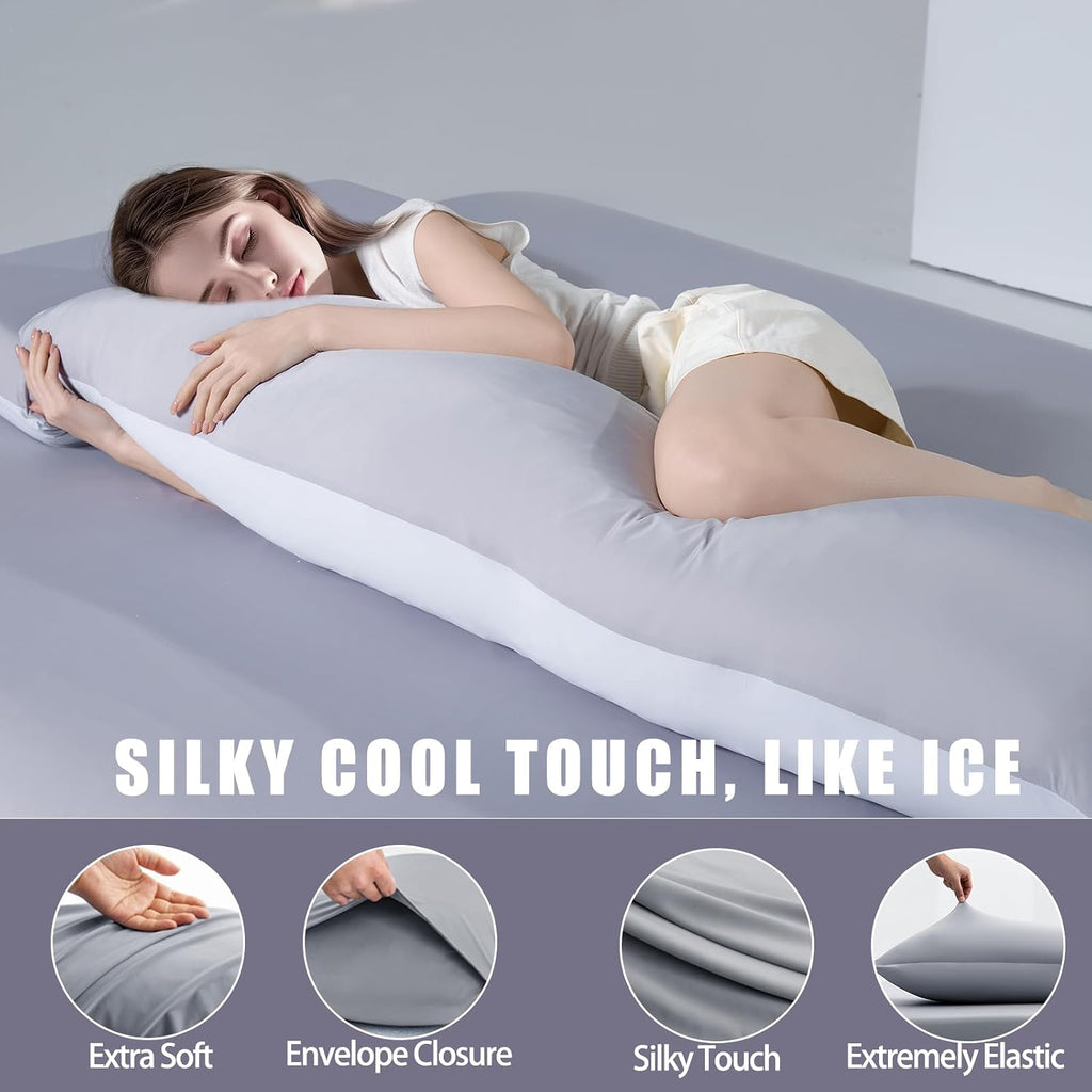 TELUS Cooling Pillowcases Queen Size 2-Pack, Silky Soft Pillow Case with Envelope Close, Stay Cool All Night Pillow Cover for Hot…