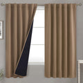 BGment 100% Room Darkening Thermal Insulated Blackout Curtains 63 Inches Long with Liner, Rod Pocket and Back Tab Double Layer Noise…