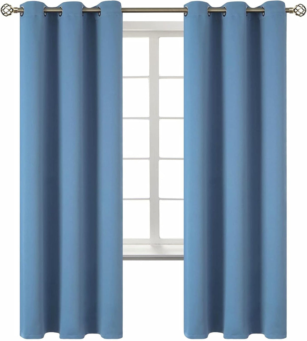 BGment Blackout Curtains for Bedroom - Grommet Thermal Insulated Room Darkening Curtains for Living Room, Set of 2 Panels (42 x 72 Inch, Fa…