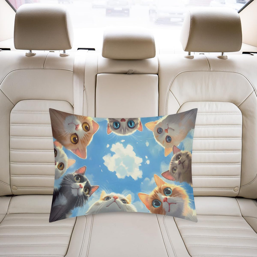 Cloud Funny Cat Satin Pillowcase for Hair and Skin Soft Silk Pillow Cases with Envelope Closure Cooling Pillow Case Slip Standard Pillow…
