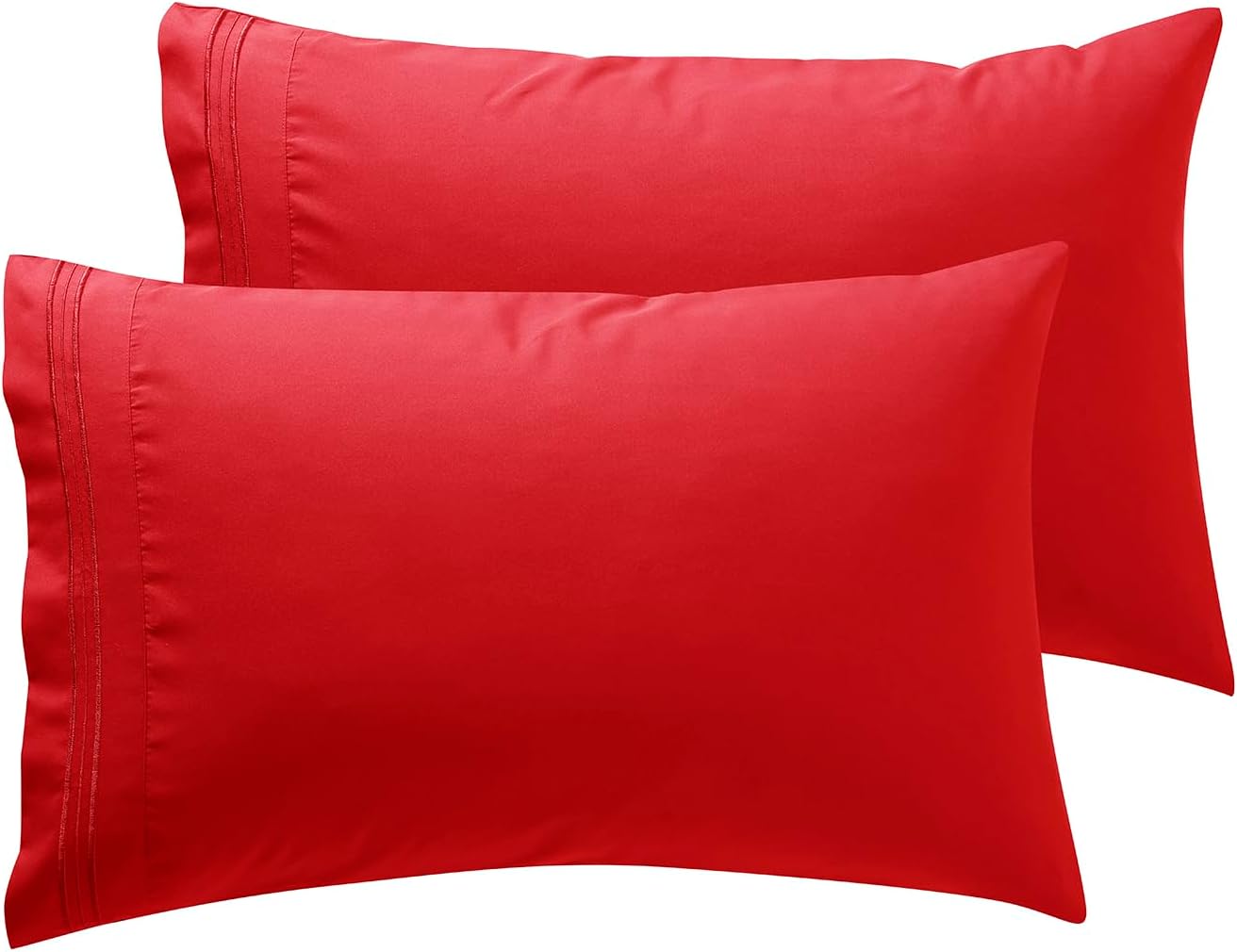 Nestl Red King Pillow Cases 2 – Soft King Size Pillow Case, 1800 Brushed Microfiber Pillowcases, Envelope Closure Pillowcase, King Pillow C…