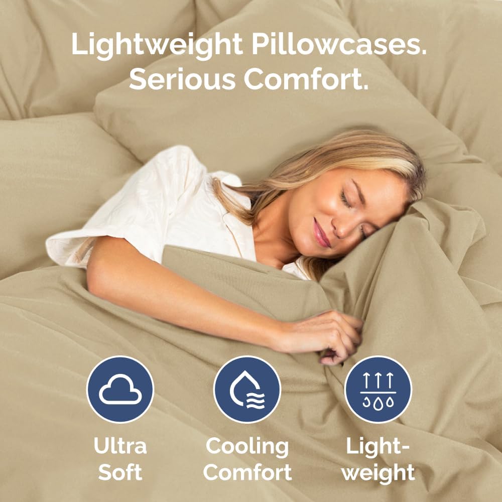 King Pillow Cases Set of 2 - Ultra Soft Hotel Quality Pillowcase Covers - Comfy, Cozy & Wrinkle Free - Shrinkage, Stain and Fade…