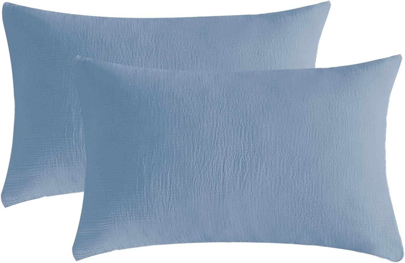 DefineCozyHealthyLife SE SOFTEXLY Muslin Pillowcases King Size 100% Cotton, 2 Pack Linen Like Pillow Shams with Envelope Closure, Ultral So…