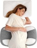 Momcozy Plus W Shaped Pregnancy Pillow for Sleeping - Adjustable Maternity Pillow for Side Sleepers - Portable Wedge Belly Support -Compact…