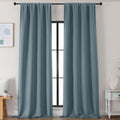 Simplebrand Stone Blue Blackout Curtains for Bedroom 102 Inches Long 2 Panels, Solid Thermal Insulated, Energy Saving Living Room Window Tr…