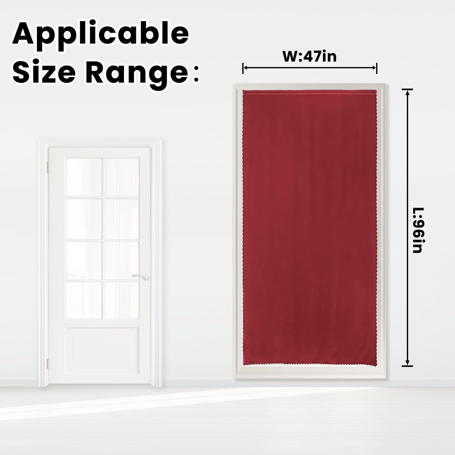 Self Adhesive Curtains, Stick Curtain Blackout Shades Window Cover Curtains for Living Room No Drilling, 47" W X 96" L, Burgundy, 1 Panel