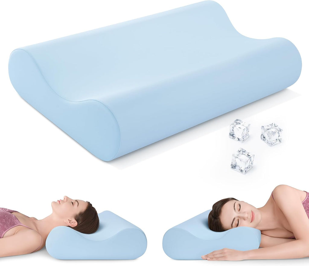 Amaeromax AM AEROMAX Queen Size Soft Contour Memory Foam Pillow, Cervical Pillow for Neck, Neck Orthopedic Sleeping Pillows for Side, Back…