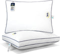 Serta Hotel Collection Bed Pillows Queen/Standard Size Set of 2, 400 Thread Count 100% Cotton Cover, Medium Soft, Support Gusseted Down Alt…