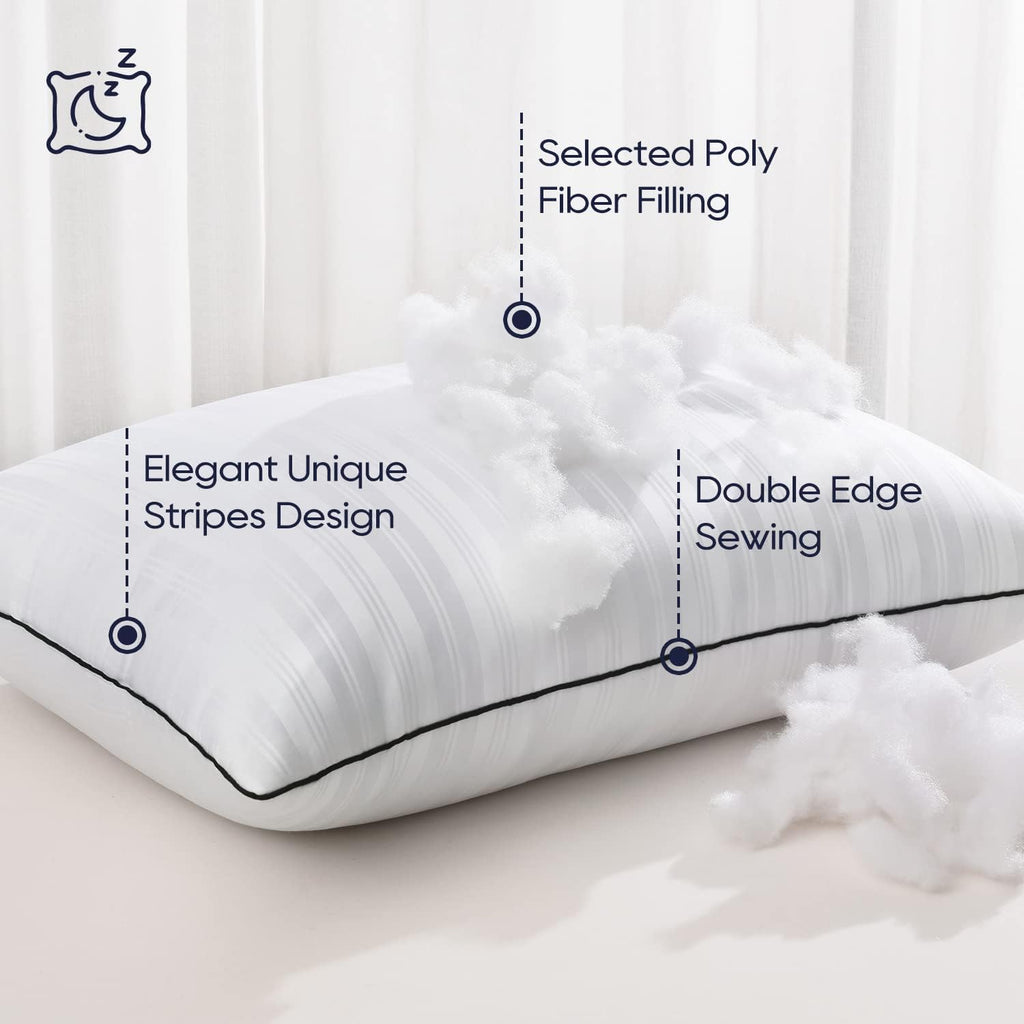 Downluxe Bed Pillows Queen Size Set of 2 - Hotel Collection Soft Down Alternative Pillows for Sleeping, Perfect for Side, Back and Stomach…