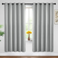 Yakamok Blackout Curtains Room Darkening Thermal Insulated Window Panels, Solid Grommet Top Drapes for Bedroom/Living Room(62Wx72L, Light…