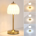 Shenmoyl Tulip Table Lamp with 5000mAh Battery & Touch Control, Cordless Table Lamp with 3 Colors, Dimmable Rechargeable Table Lamps for…