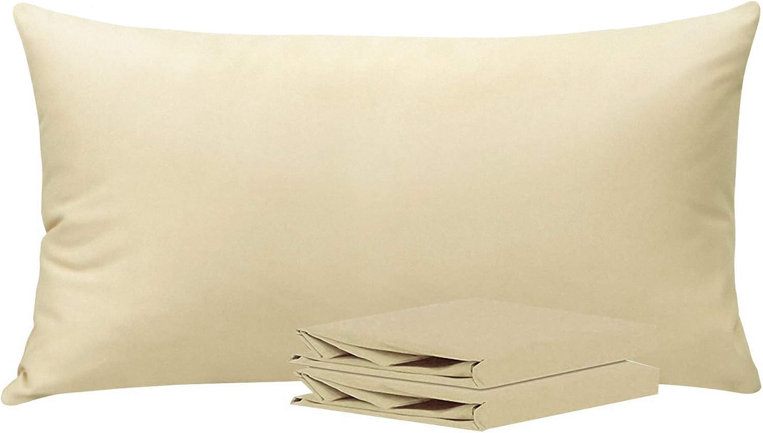 Ntbay King Pillowcase Set - 2 Pack Brushed Microfiber 20x36 Pillowcases - Soft, Wrinkle-Free, Fade-Resistant, Stain-Resistant, Light Taupe…