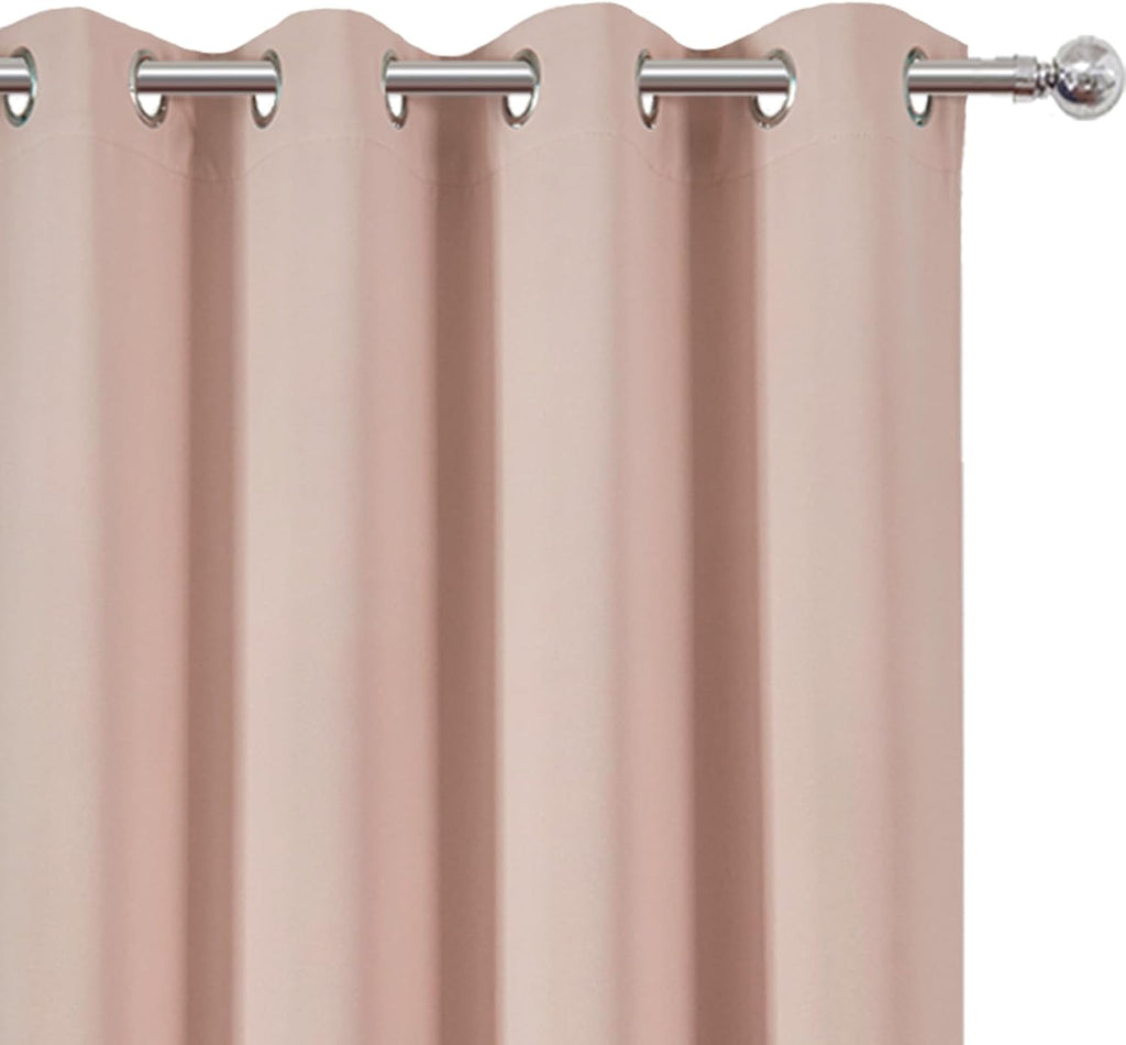 Lemomo Blush Blackout Curtains 52 x 63 Inch Length/Set of 2 Curtain Panels/Thermal Insulated Room Darkening Curtains for Bedroom and Living…