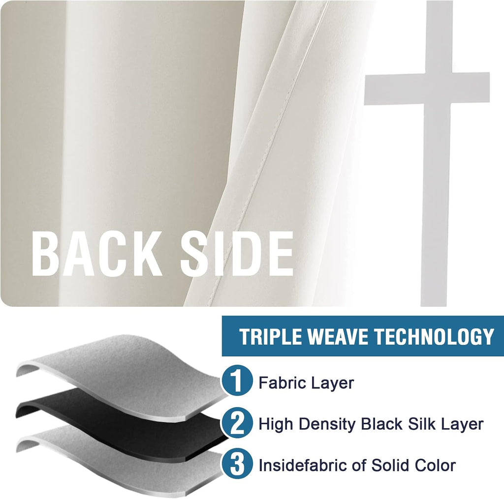 H.VERSAILTEX Light Reducing Curtains Thermal Insulated Window Treatment Panels Room Darkening Privacy Assured Drapes for Living…