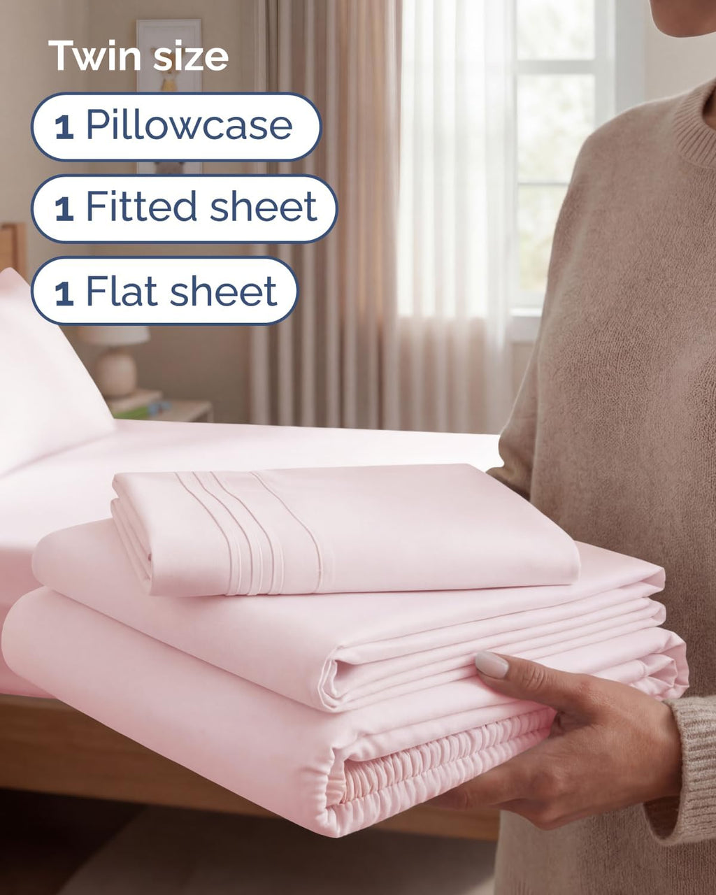 Twin Size 3 Piece Sheet Set - Comfy Breathable & Cooling Sheets - Hotel Luxury Bed Sheets for Women & Men - Deep Pockets, Easy-Fit, Soft…