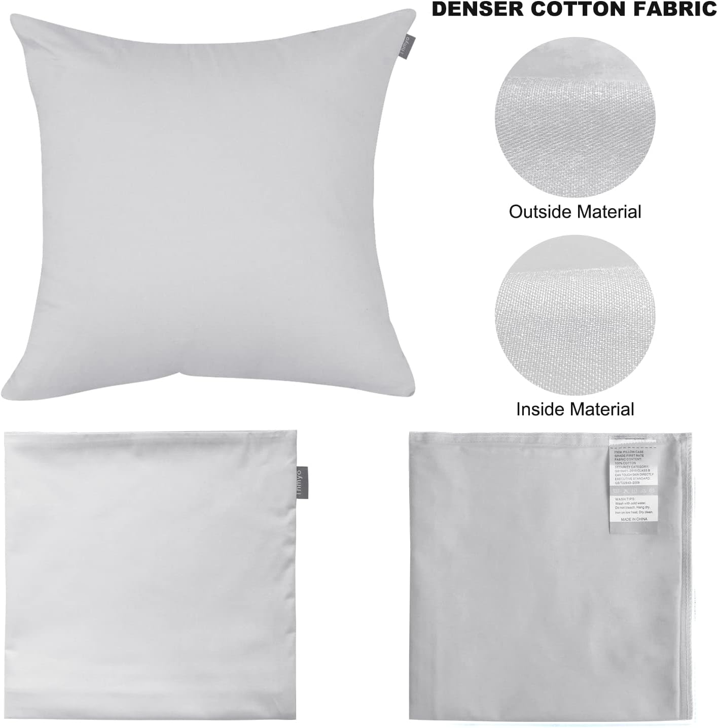 Thmyo 4-Pack 100% Cotton Comfortable Solid Decorative Throw Pillow Case Square Cushion Cover Pillowcase Sublimation Blank Pillow Covers DIY…