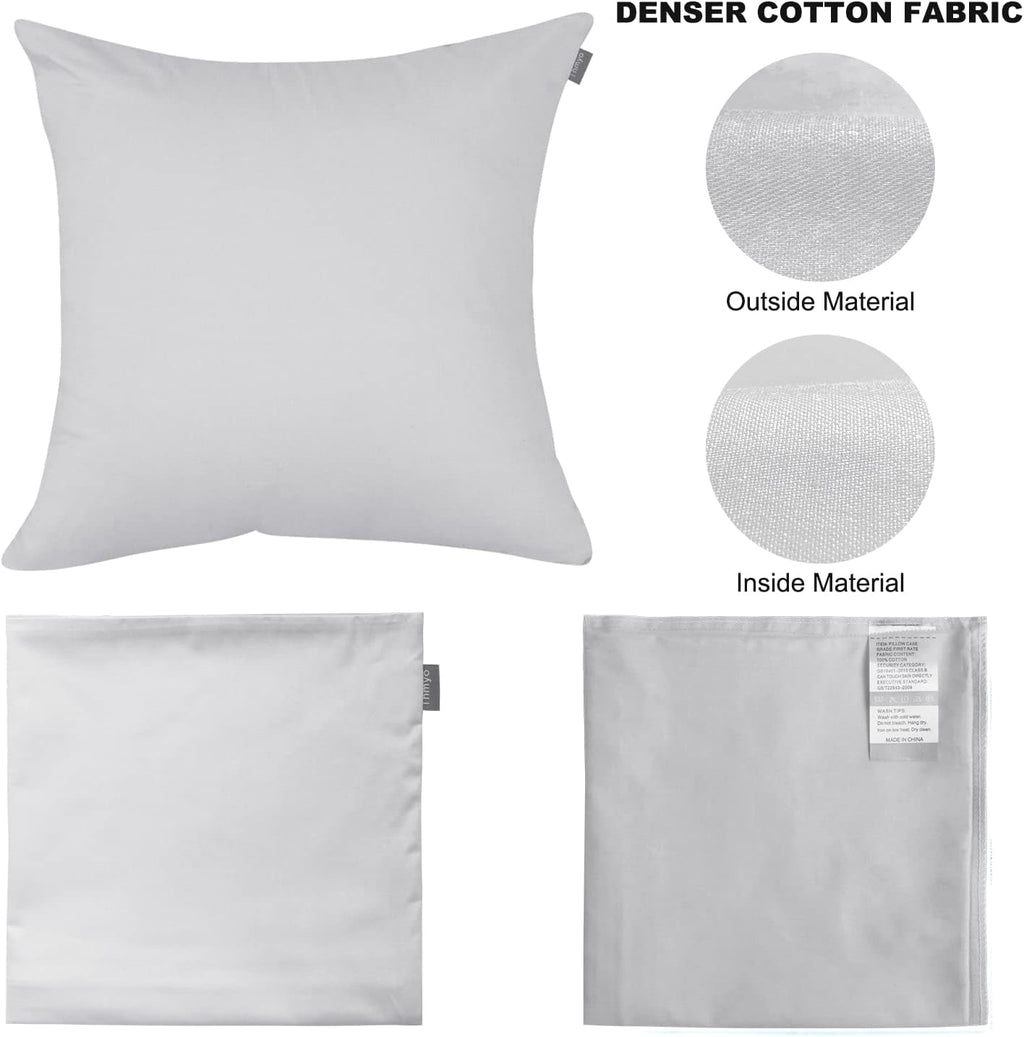 Thmyo 4-Pack 100% Cotton Comfortable Solid Decorative Throw Pillow Case Square Cushion Cover Pillowcase Sublimation Blank Pillow Covers DIY…