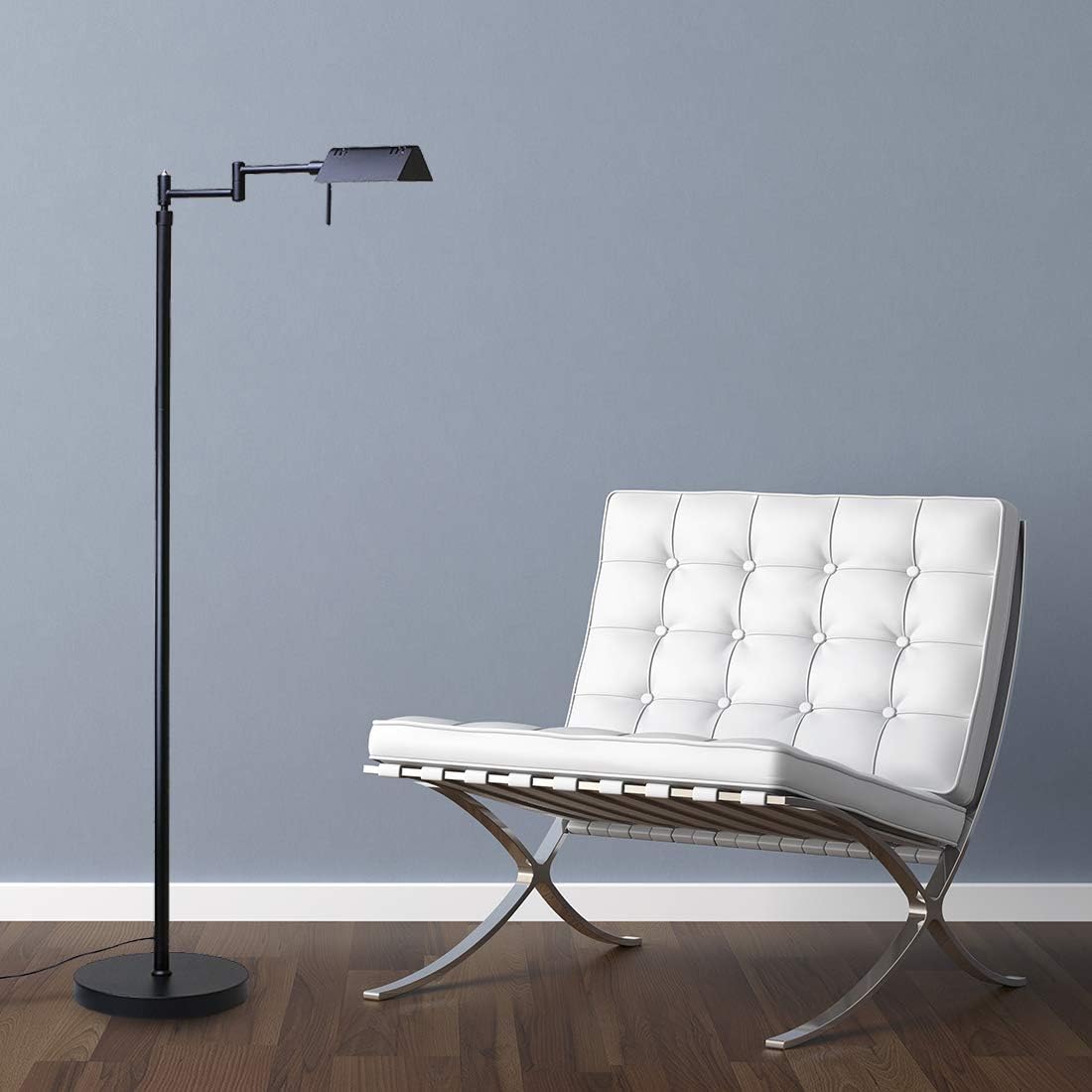 O’Bright Dimmable LED Pharmacy Floor Lamp, 12W LED, Full Range Dimming, 360 Degree Swing Arms, Adjustable Heights, Standing Lamp for…