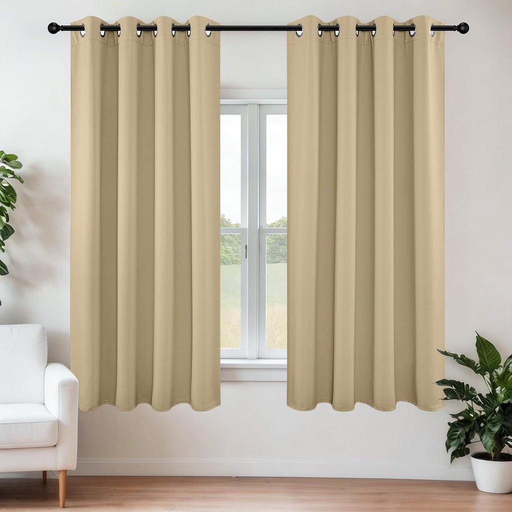 Joydeco Blackout Curtains 54 Inch Length 2 Panels Set, Thermal Insulated Long Curtains& Drapes 2 Burg, Room Darkening Grommet Drapes for Li…
