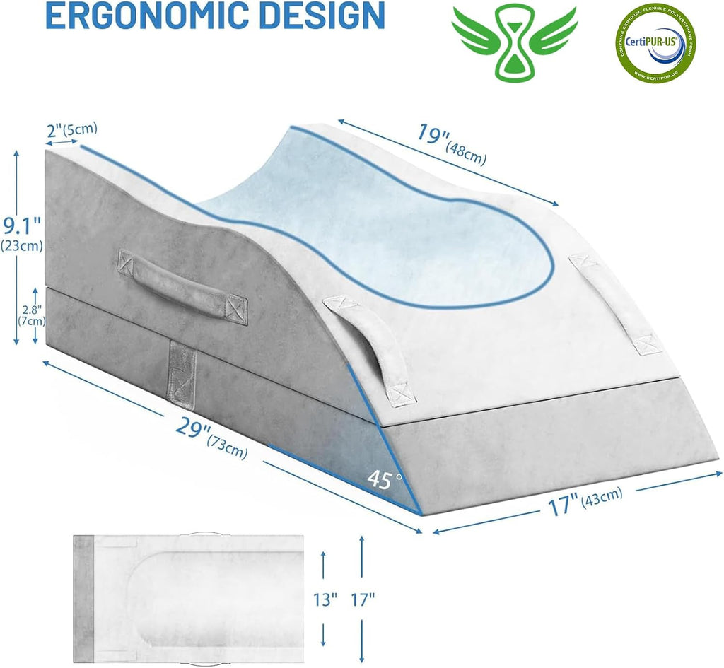 TranquilRelax Double Leg Elevation Pillows, Wedge Pillow for After Surgery, Memory Foam Support Adjustable, Comfort comfort for…