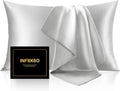 Infiixso Mulberry Silk Pillowcase for Hair and Skin, Silk Pillow Cases Queen Size with Hidden Zipper 20x30 Inches, Ultra Smooth and Soft Co…