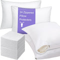 Shimeyao 12 Pcs 20 x 40 Inch Zippered Pillow Protectors Bulk, Standard Size Bedding Pillow Cases, Soft Breathable Cotton Sateen Dust Protec…