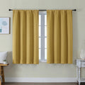 Simplebrand Ava Bright Gold Short Blackout Curtains for Bedroom 45 Inches Long 2 Panels Set, Solid Thermal Insulated, Energy Saving Window…