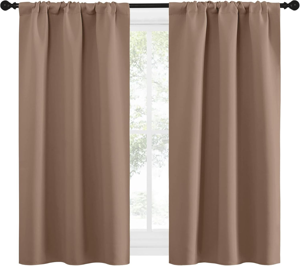 NICETOWN RV Blackout Curtains for Camper Windows, Window Treatment Thermal Insulated Rod Pocket Small Blackout Draperies/Drapes for…